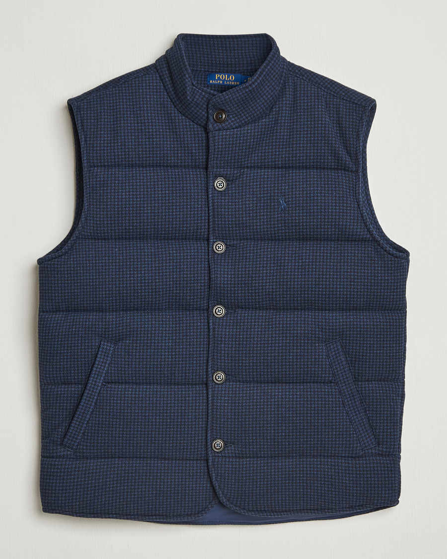 Heren | Gilets | Polo Ralph Lauren | Knitted Dogtooth Vest Winter Navy Heather