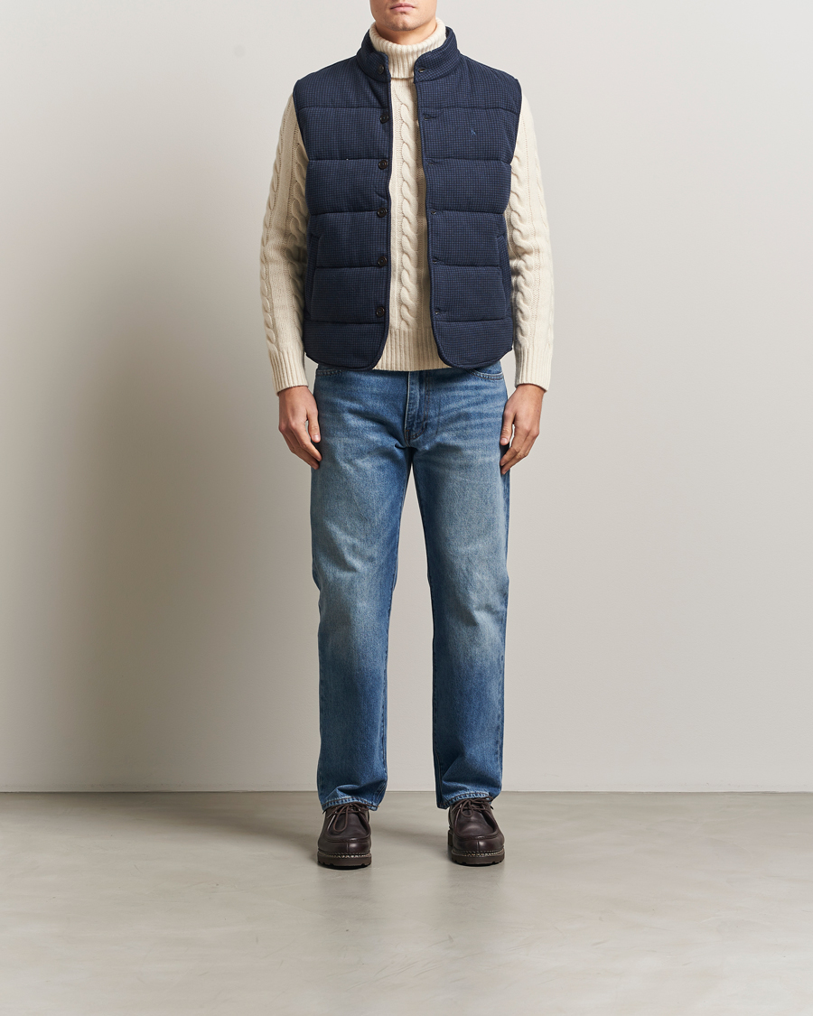 Heren | Gilets | Polo Ralph Lauren | Knitted Dogtooth Vest Winter Navy Heather