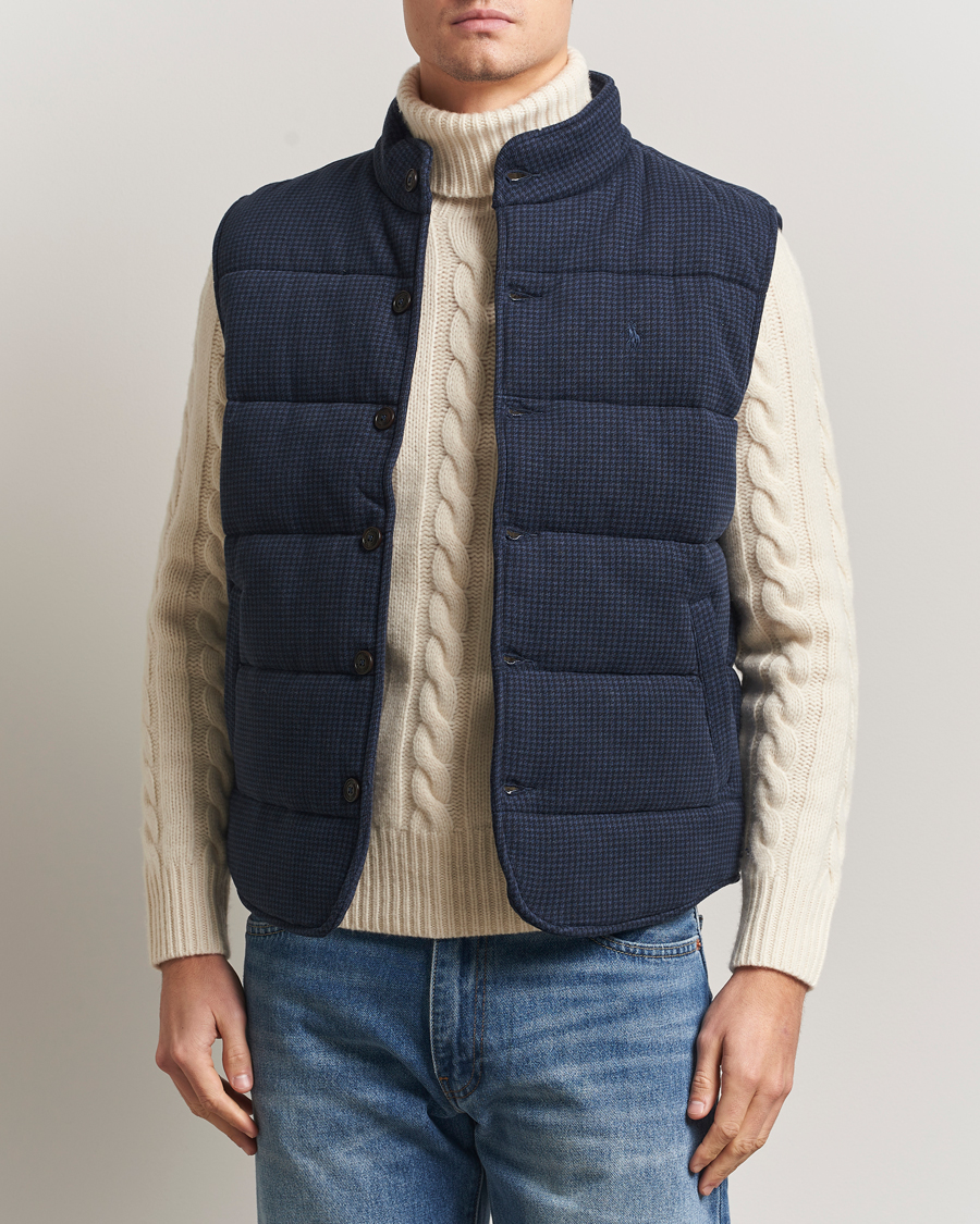 Heren | Gilets | Polo Ralph Lauren | Knitted Dogtooth Vest Winter Navy Heather