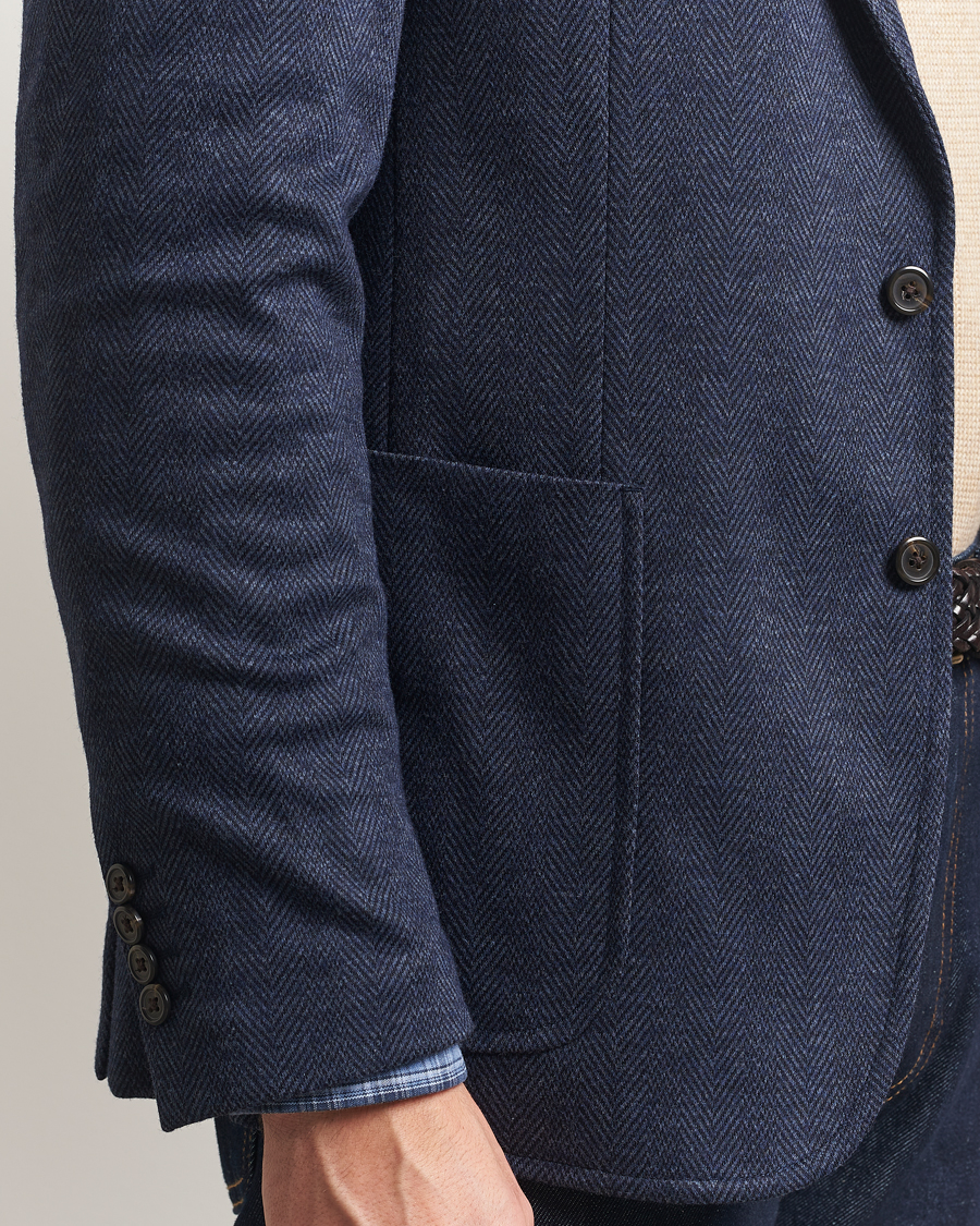 Heren | Blazers | Polo Ralph Lauren | Herringbone Single Breasted Sportcoat Navy Multi