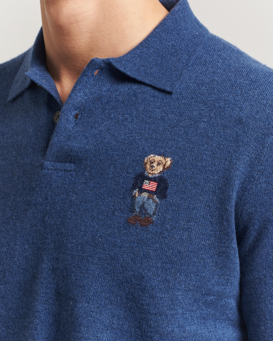 Heren | Polo's | Polo Ralph Lauren | Washed Long Sleeve Bear Polo Rustic Navy Heather