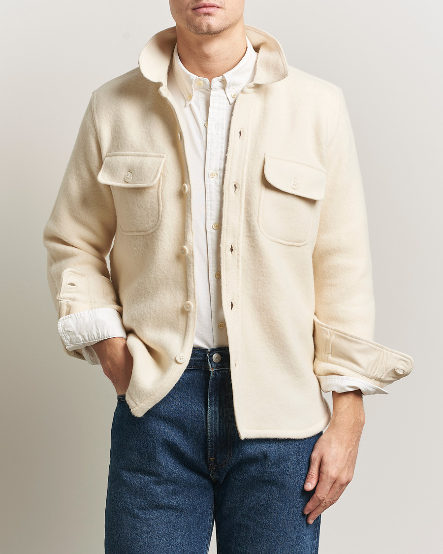 Heren | Overhemden | Polo Ralph Lauren | Felted Wool Pocket Shirt Andover Cream