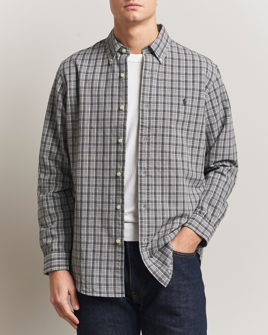 Heren | Overhemden | Polo Ralph Lauren | Custom Fit Checked Shirt Grey Heather Multi