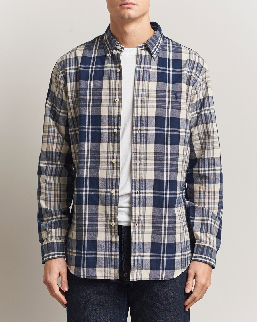 Heren | Overhemden | Polo Ralph Lauren | Custom Fit Checked Shirt White/Navy Multi