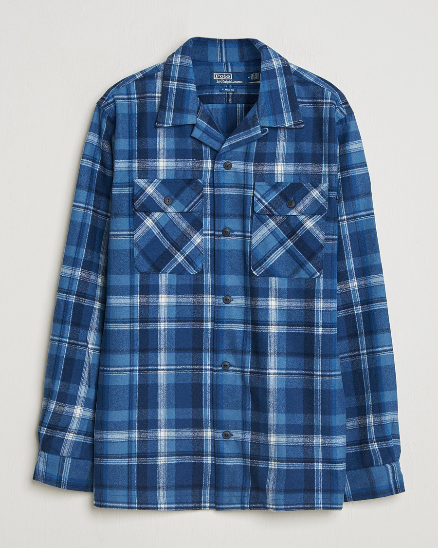 Heren | Overhemden | Polo Ralph Lauren | Plainweave Wool Pocket Shirt Blue Heather Multi