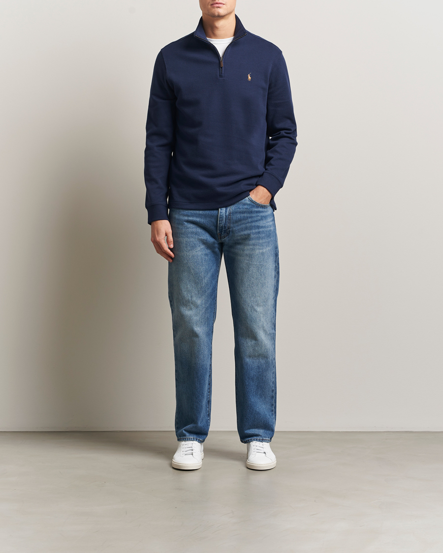Heren | Truien | Polo Ralph Lauren | Double Knitted Half Zip Cruise Navy
