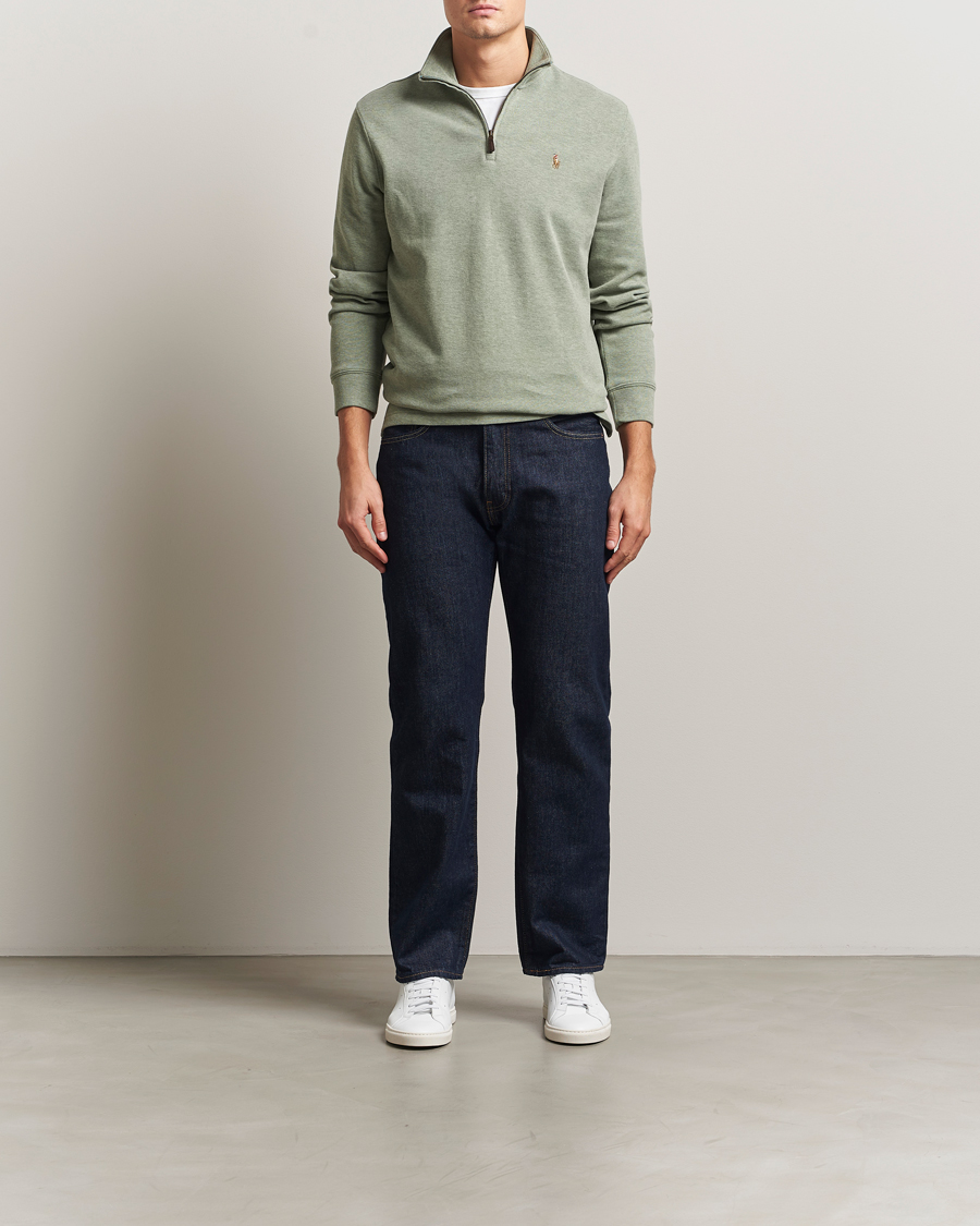 Heren | Truien | Polo Ralph Lauren | Double Knitted Half Zip Greenery Heather