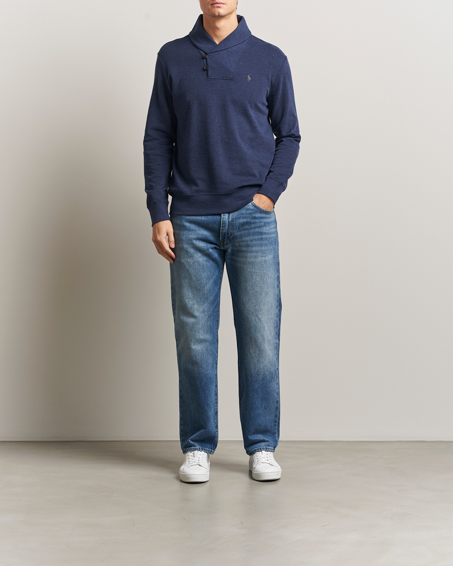 Heren | Truien | Polo Ralph Lauren | Double Knitted Shawl Collar Sweater Navy Heather