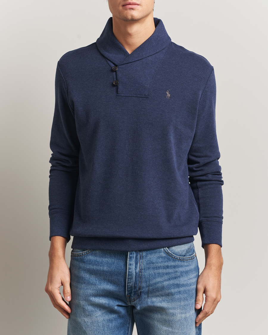 Heren | Truien | Polo Ralph Lauren | Double Knitted Shawl Collar Sweater Navy Heather