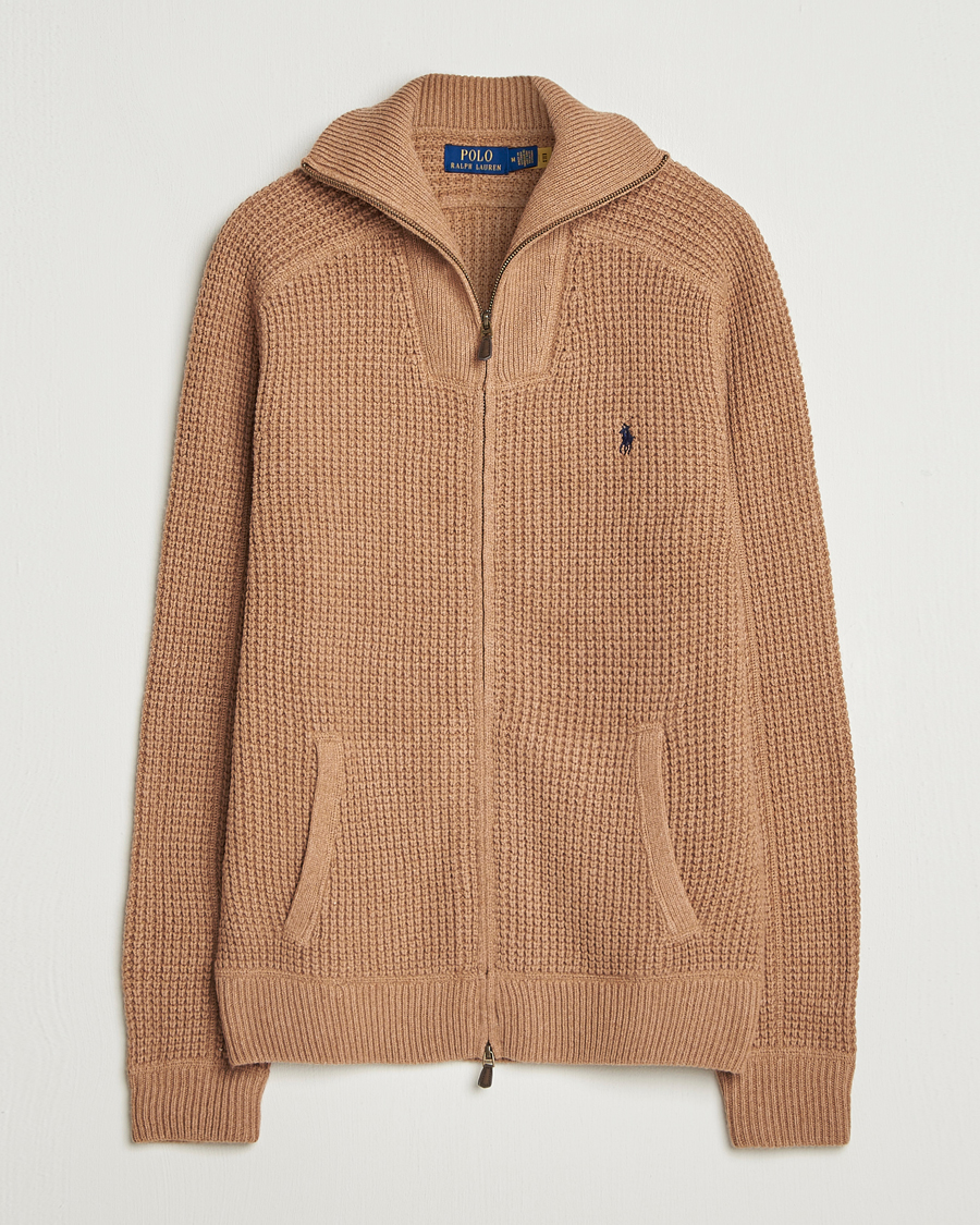 Heren | Truien | Polo Ralph Lauren | Cotton/Wool Full Zip Brown Sugar Melange