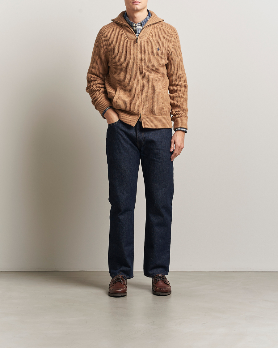 Heren | Truien | Polo Ralph Lauren | Cotton/Wool Full Zip Brown Sugar Melange