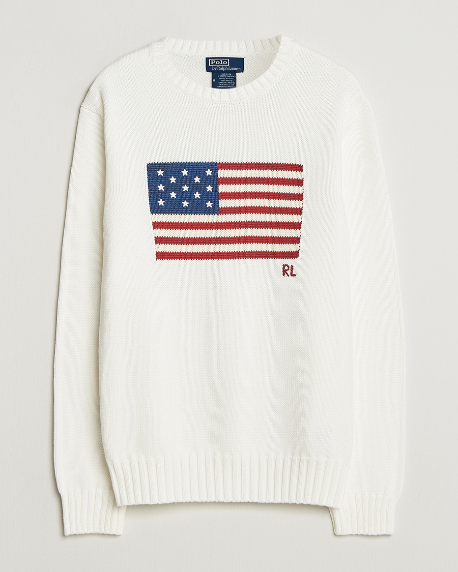 Heren | Truien | Polo Ralph Lauren | Cotton Flag Sweater Deckwash White