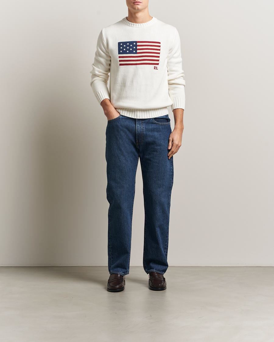 Heren | Truien | Polo Ralph Lauren | Cotton Flag Sweater Deckwash White