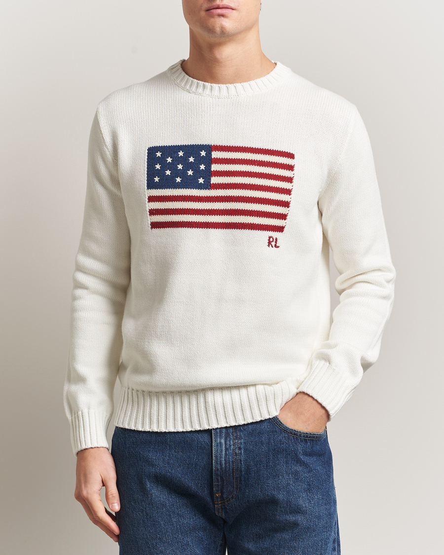 Heren | Truien | Polo Ralph Lauren | Cotton Flag Sweater Deckwash White