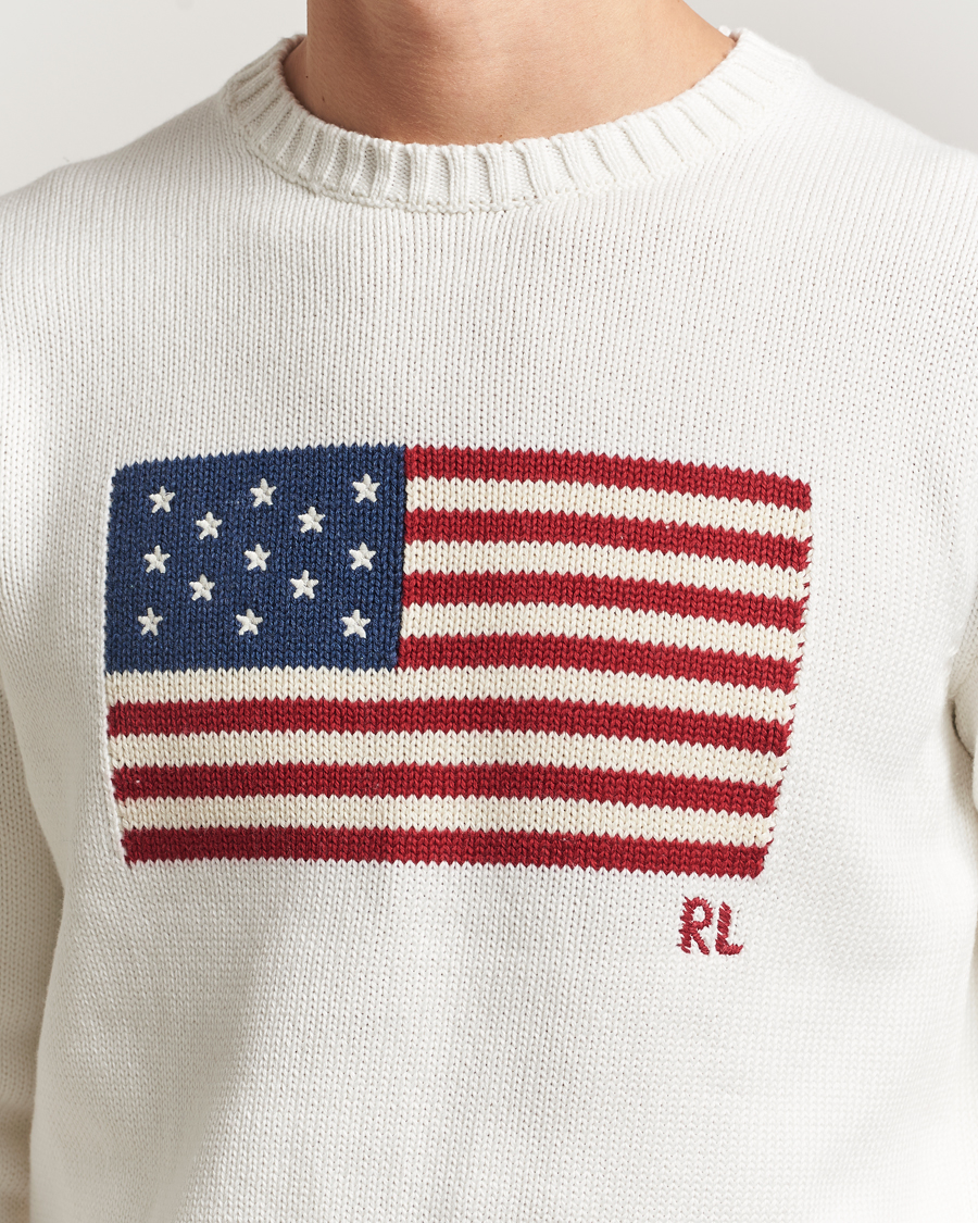 Heren | Truien | Polo Ralph Lauren | Cotton Flag Sweater Deckwash White