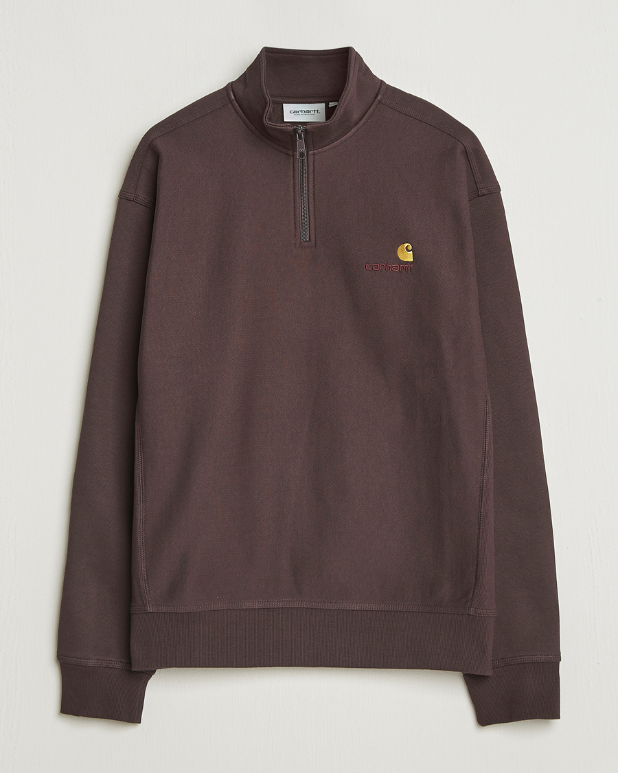 Heren | Truien | Carhartt WIP | Half Zip American Script Sweat Palisander