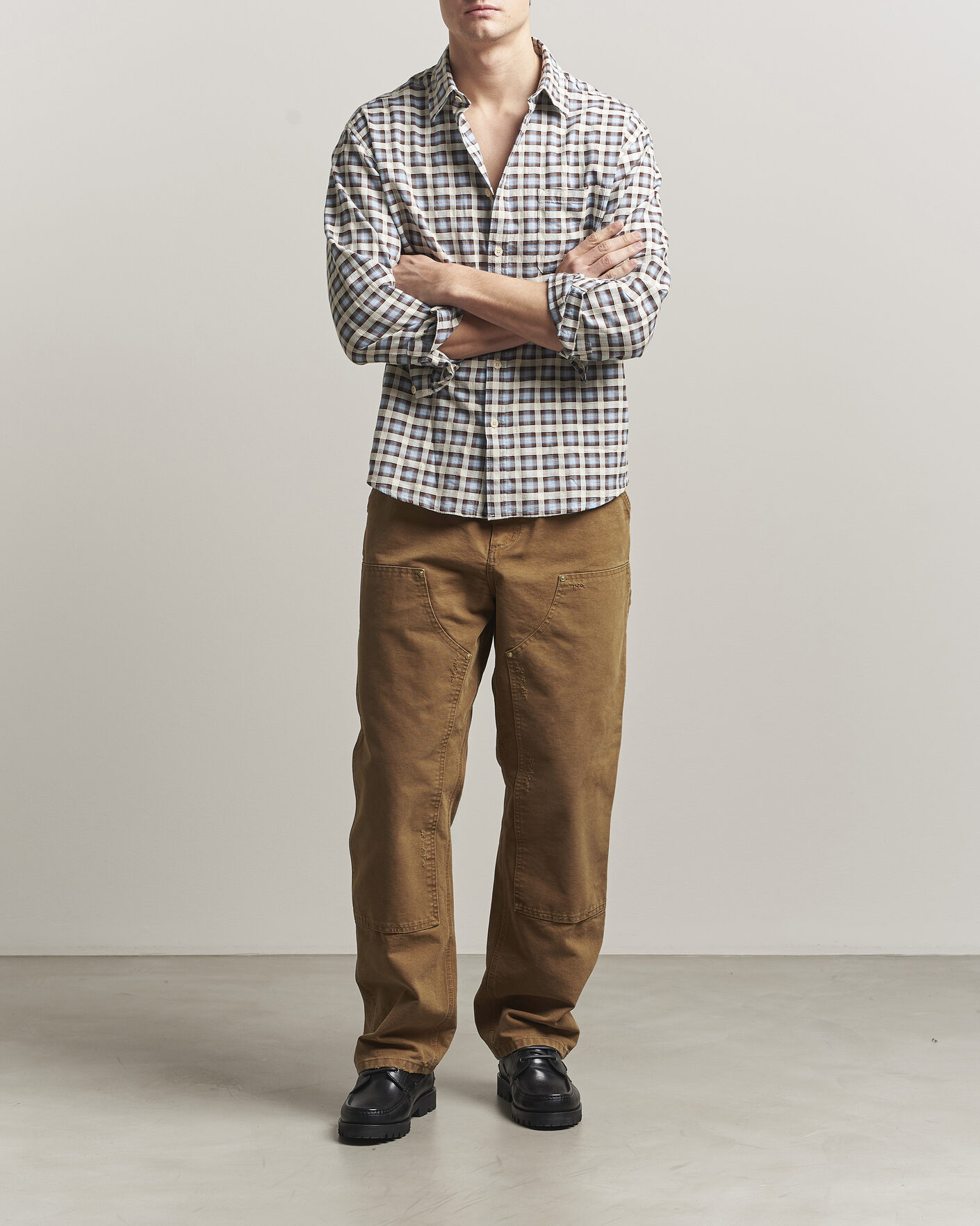 Heren | Broeken | Carhartt WIP | Double Knee Pants Hamilton Brown Grind Washed