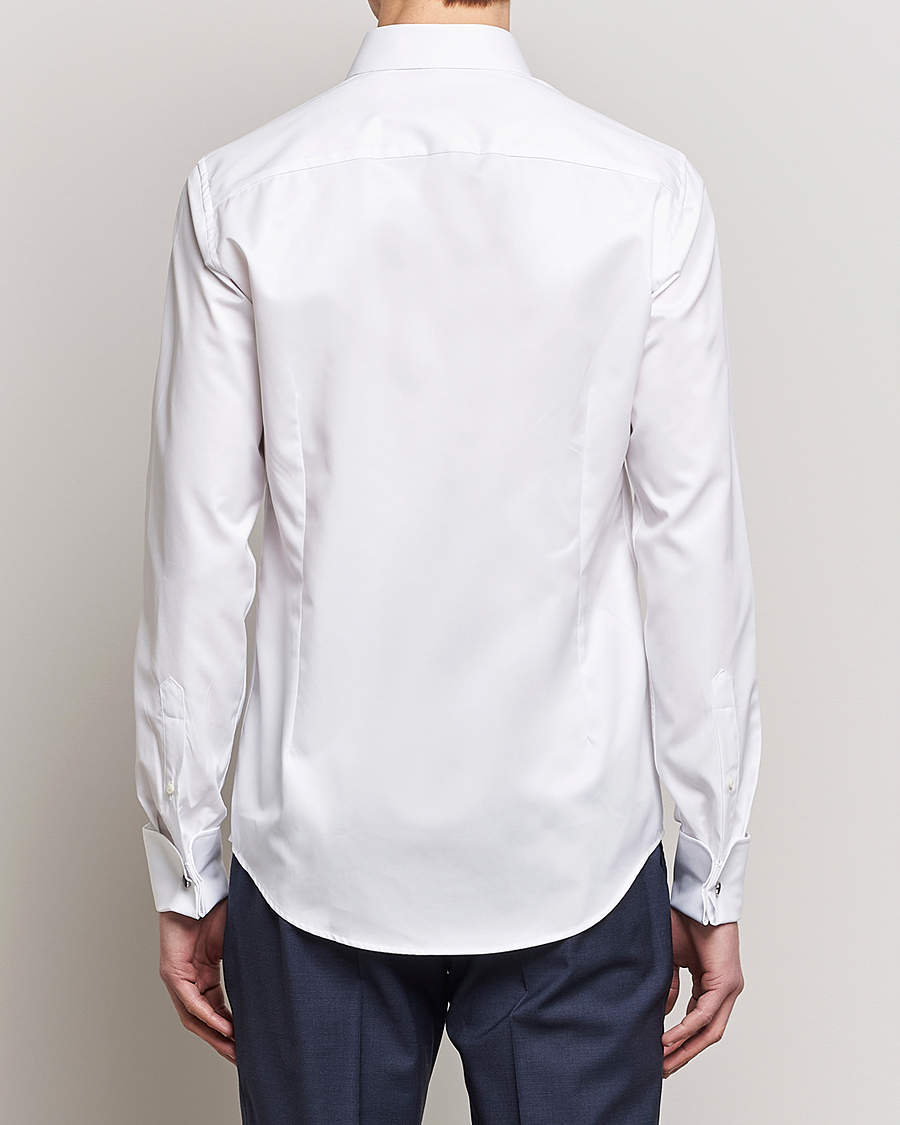 Heren | Overhemden | Stenströms | Superslim Double Cuff Cotton Shirt White