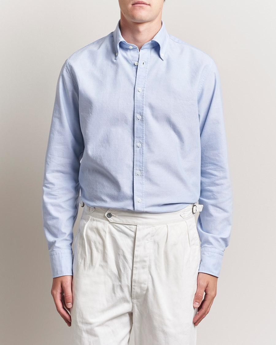 Heren | Overhemden | Stenströms | Regular Fit Oxford Shirt Light Blue