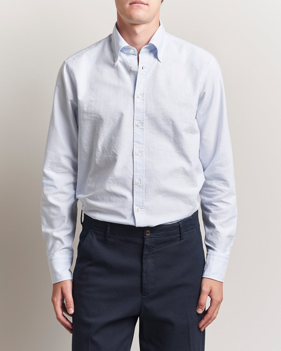 Heren | Overhemden | Stenströms | Regular Fit Oxford Shirt Blue/White