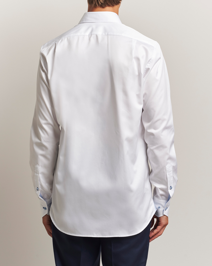 Heren | Overhemden | Stenströms | Regular Fit X-Long Sleeve Contrast Shirt White