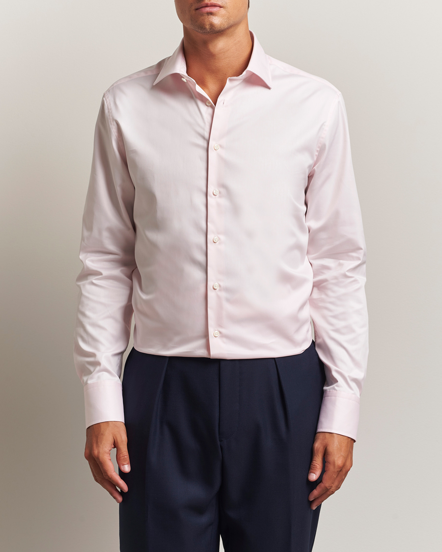 Heren | Overhemden | Stenströms | Regular Fit Cut Away Shirt Pink