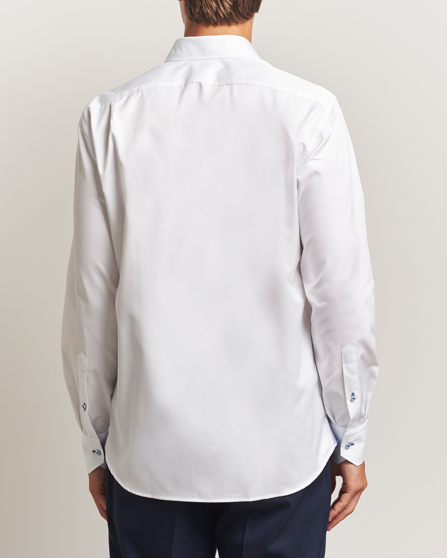 Heren | Overhemden | Stenströms | Regular Fit Contrast Cut Away Shirt White