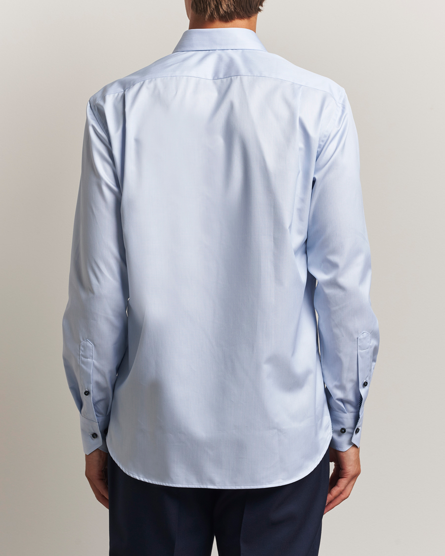 Heren | Overhemden | Stenströms | Regular Fit Contrast Cotton Shirt White/Blue
