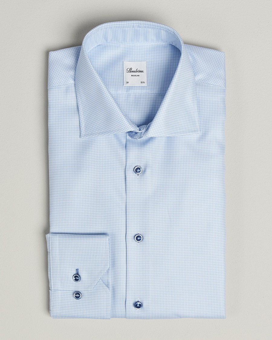 Heren | Overhemden | Stenströms | Regular Fit Contrast Shirt Light Blue