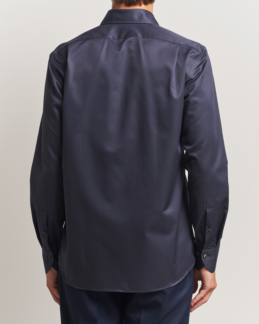 Heren | Overhemden | Stenströms | Regular Fit Extreme Cut Away Shirt Navy