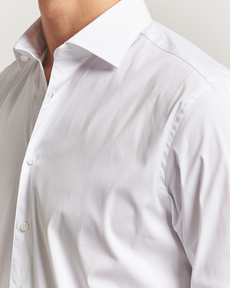 Heren | Overhemden | Stenströms | Regular Fit Cotton Stretch Shirt White