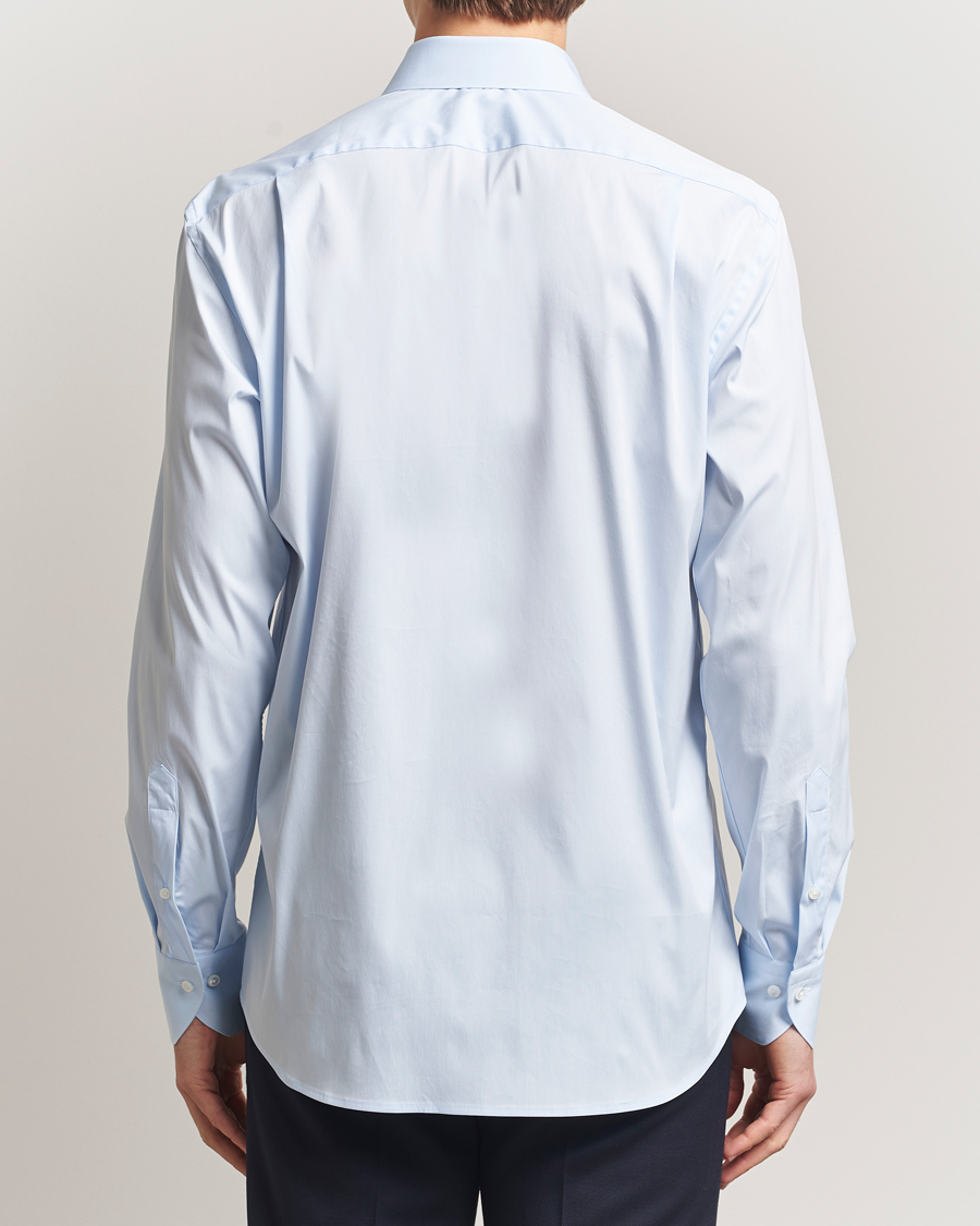 Heren | Overhemden | Stenströms | Regular Fit Cotton Stretch Shirt Light Blue