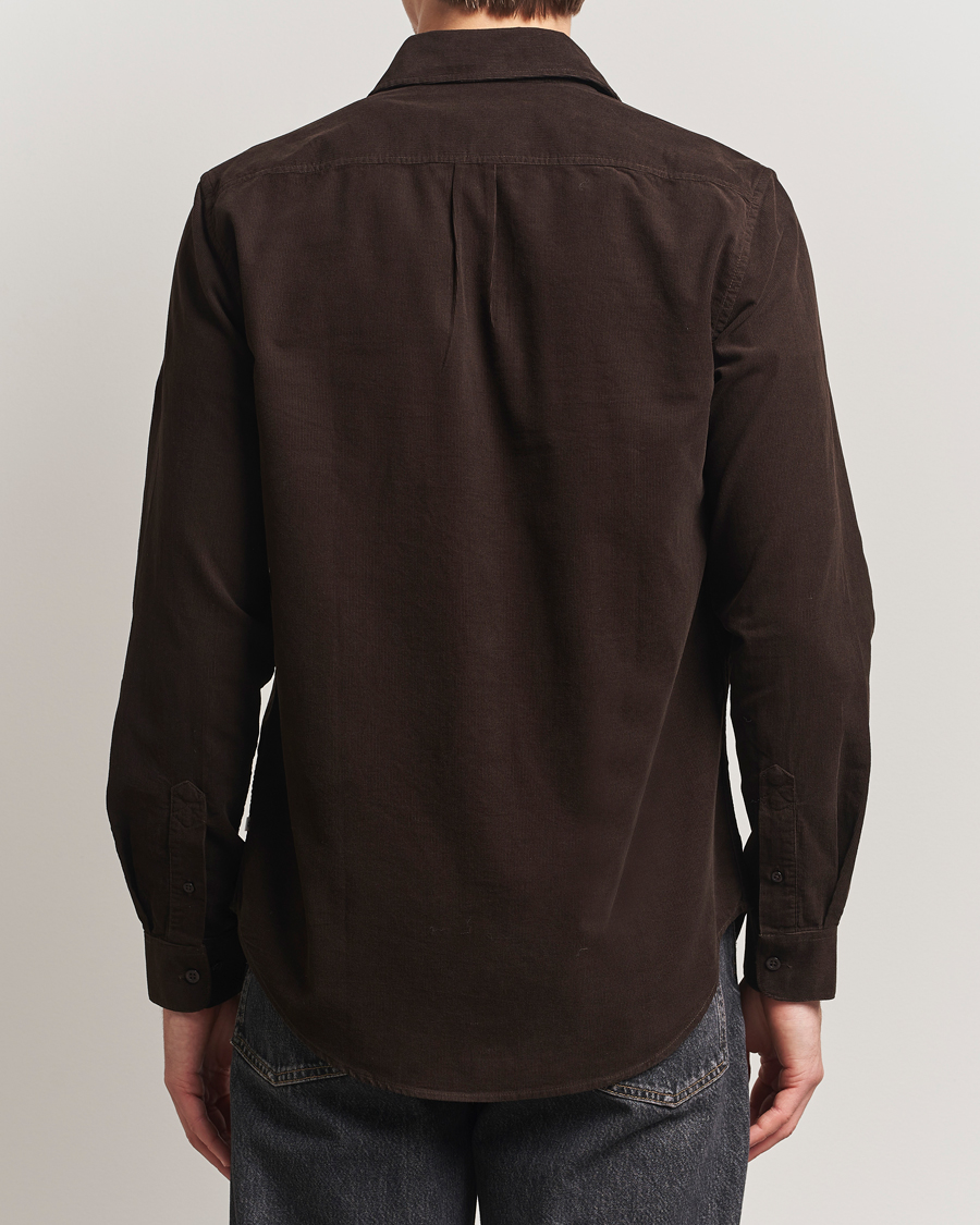 Heren | Overhemden | Samsøe Samsøe | Liam Baby Cord Shirt Black Coffee