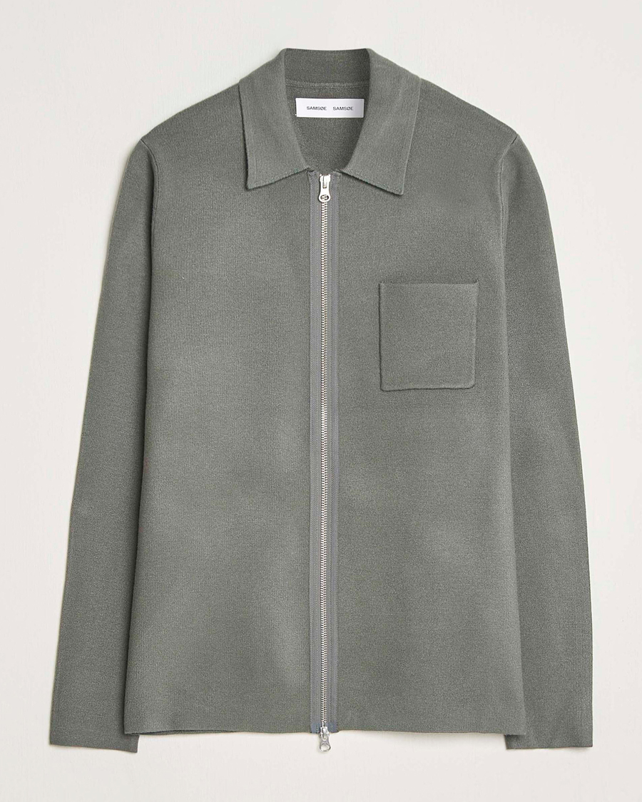 Heren | Truien | Samsøe Samsøe | Guna Full Zip Castor Grey