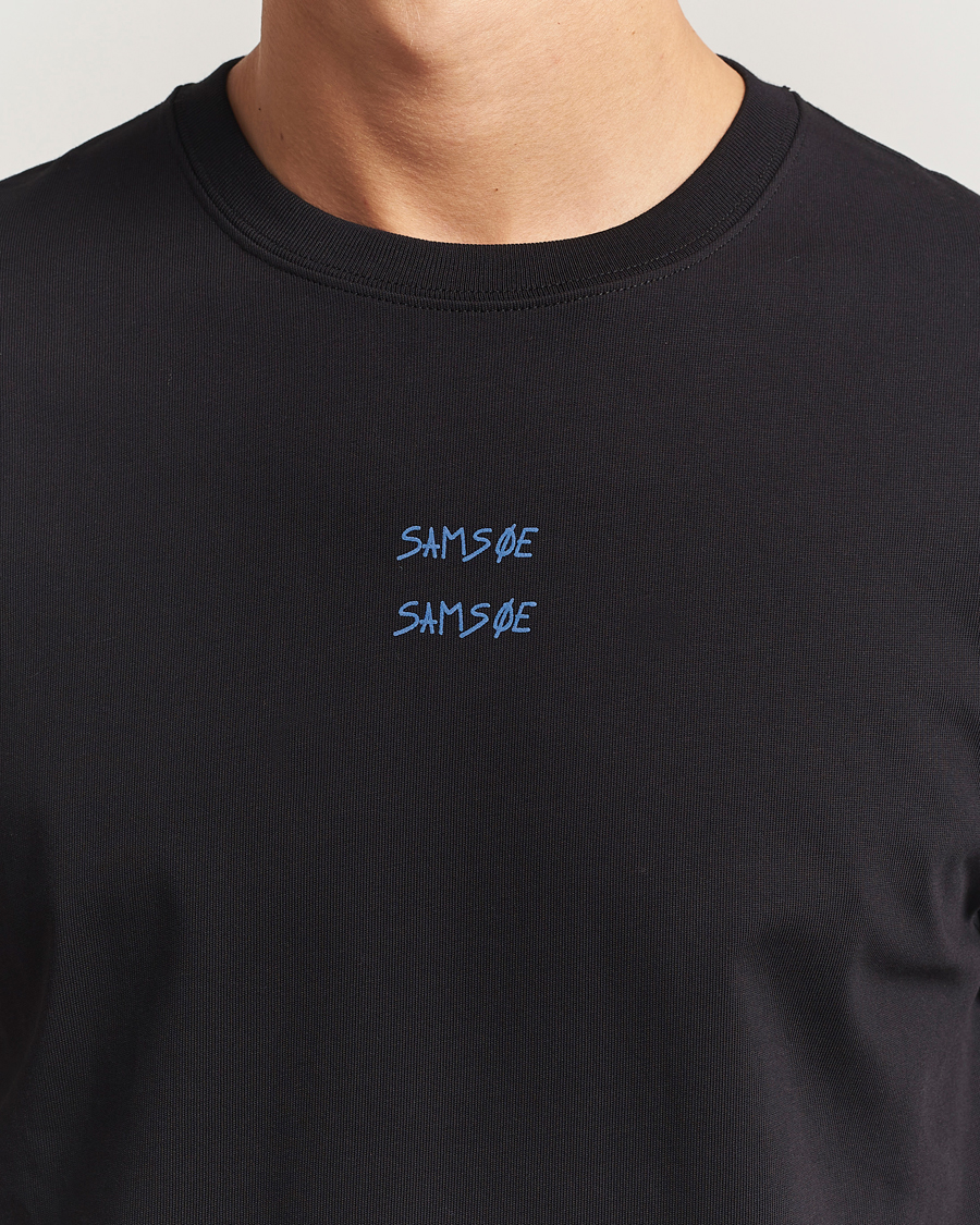 Heren | T-shirts | Samsøe Samsøe | Cards Printed Crew Neck T-Shirt Black
