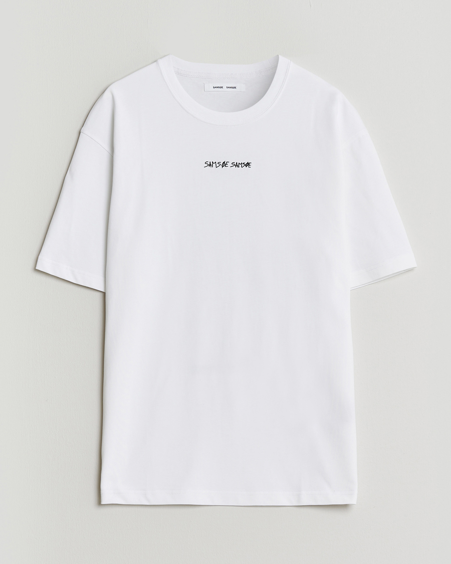 Heren | T-shirts | Samsøe Samsøe | Dinner Printed Crew Neck T-Shirt White