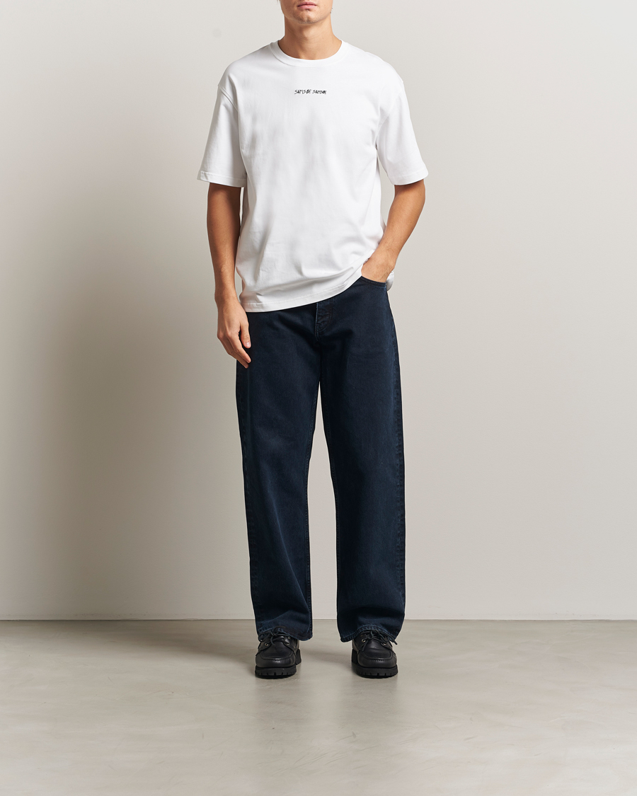 Heren | T-shirts | Samsøe Samsøe | Dinner Printed Crew Neck T-Shirt White