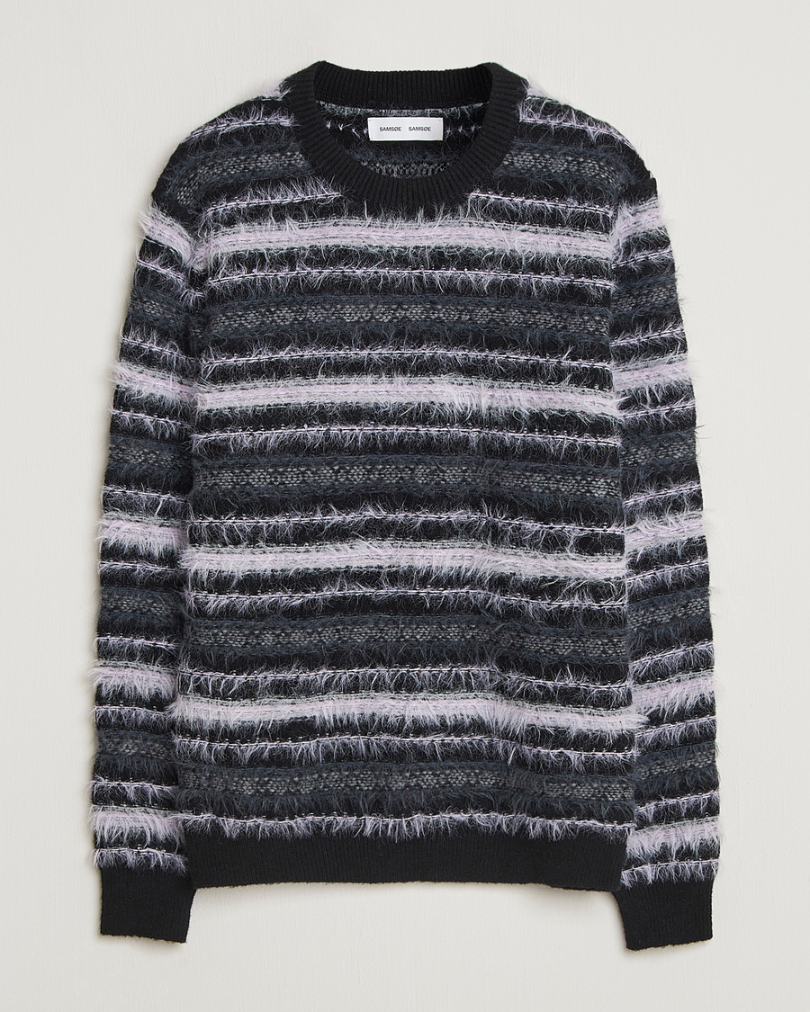 Heren | Truien | Samsøe Samsøe | Finnley Striped Knitted Sweater Black Multi