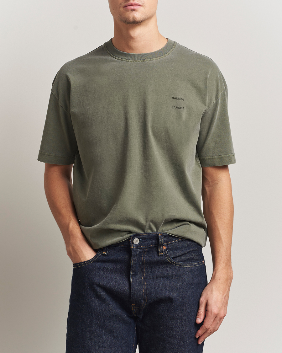 Heren | T-shirts | Samsøe Samsøe | Joel Organic Cotton Washed T-Shirt Castor Grey
