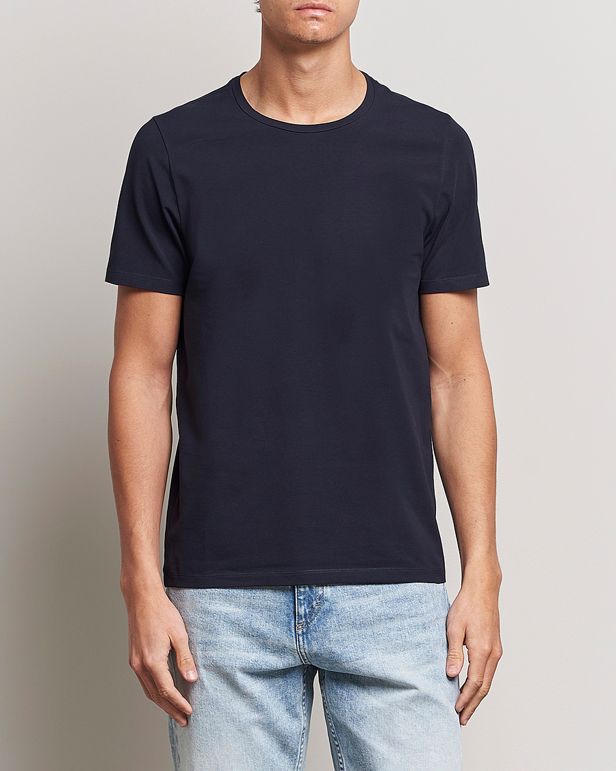Heren | T-shirts | Oscar Jacobson | Kyran Cotton T-Shirt Navy