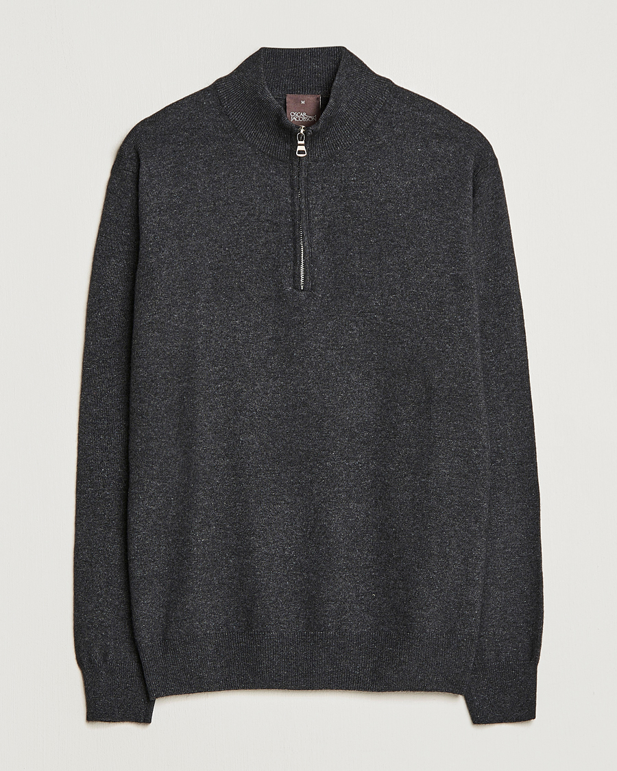 Heren | Truien | Oscar Jacobson | Patton Wool Half-Zip Grey