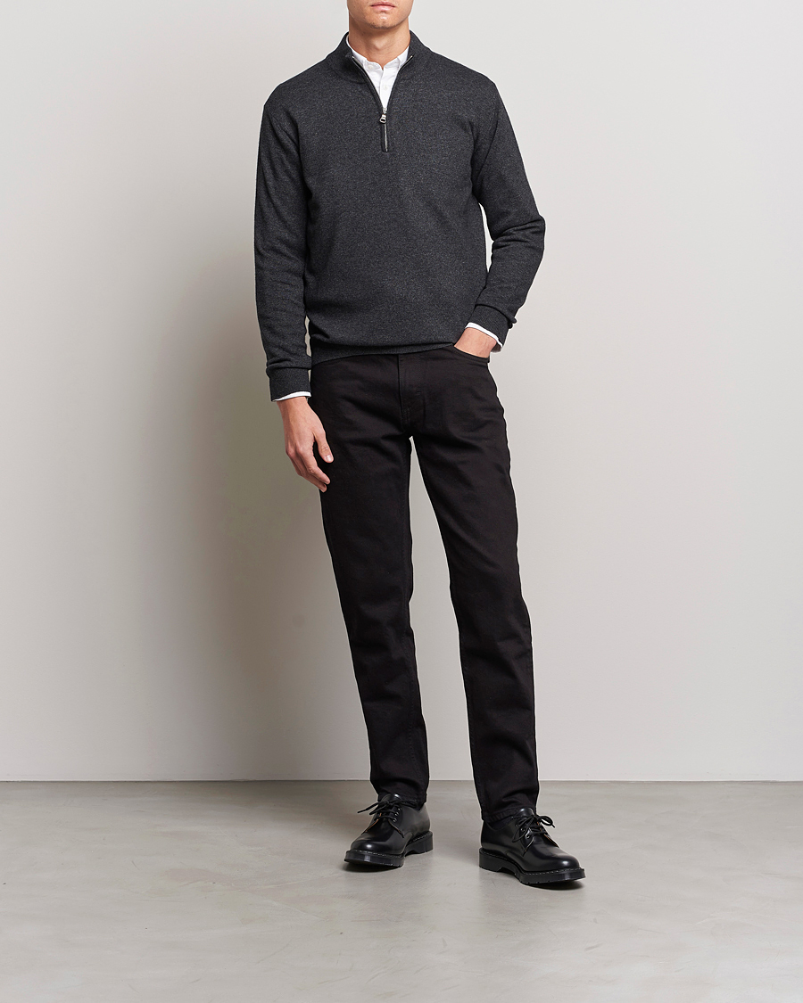 Heren | Truien | Oscar Jacobson | Patton Wool Half-Zip Grey