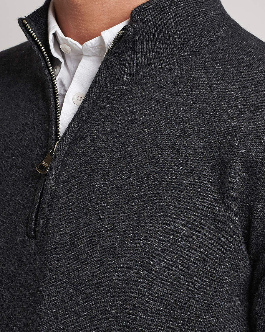 Heren | Truien | Oscar Jacobson | Patton Wool Half-Zip Grey