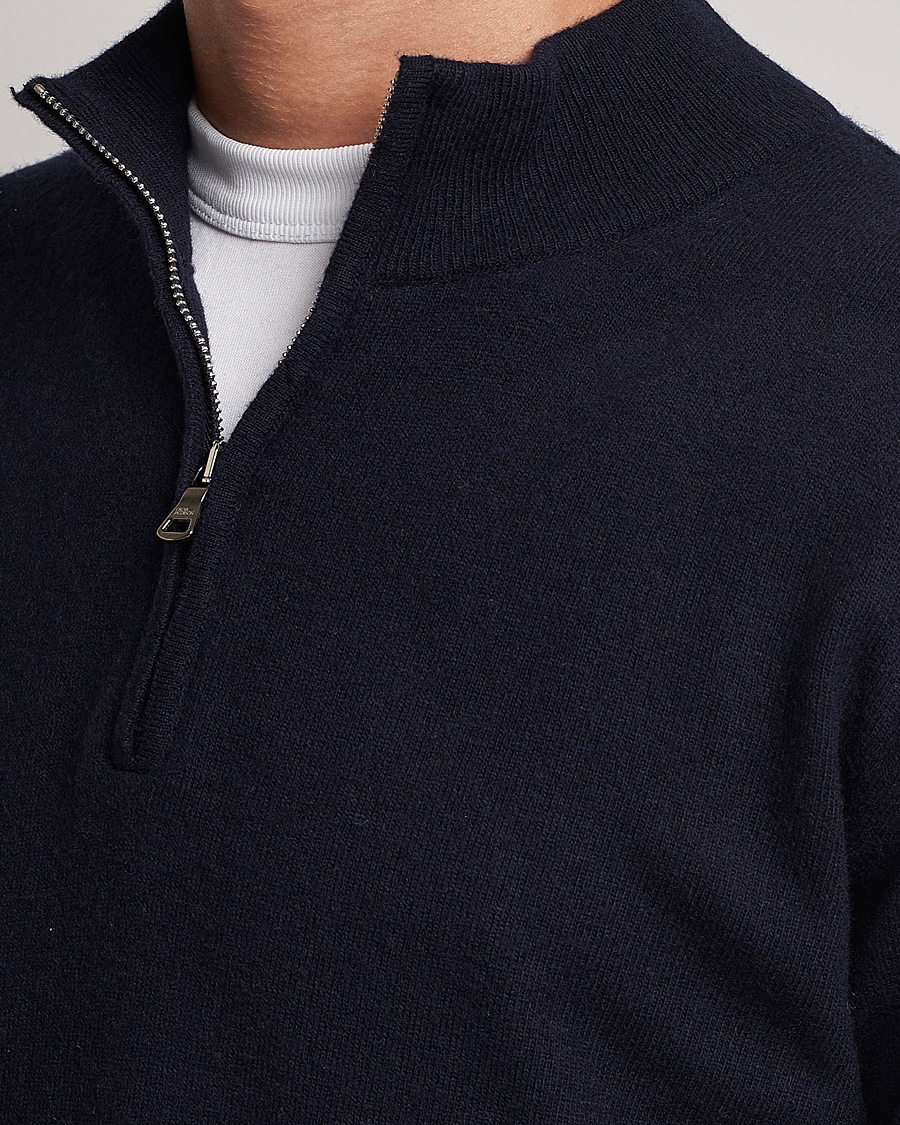 Heren | Truien | Oscar Jacobson | Patton Wool Half-Zip Navy