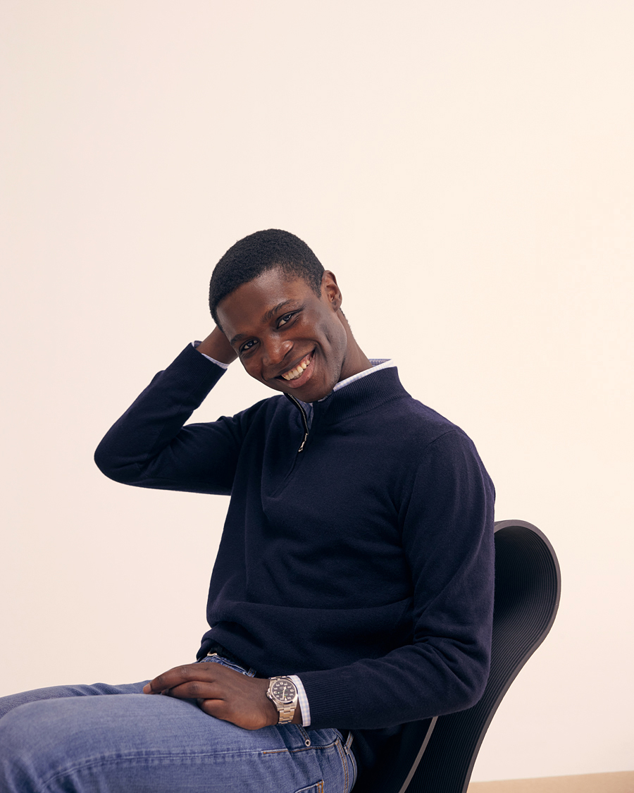 Heren | Truien | Oscar Jacobson | Patton Wool Half-Zip Navy