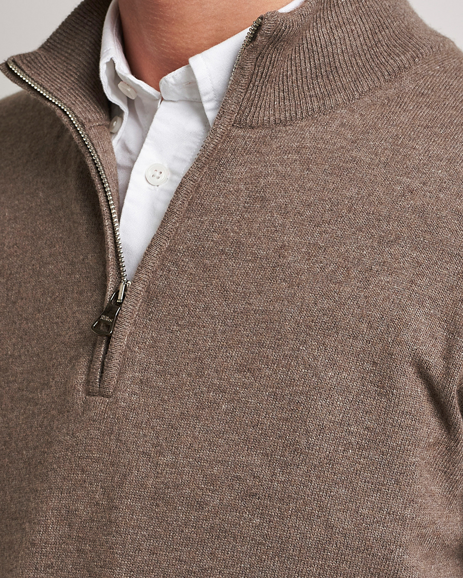 Heren | Truien | Oscar Jacobson | Patton Wool Half-Zip Beige