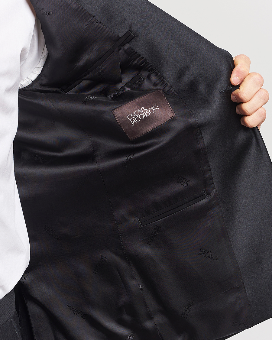 Heren | Blazers | Oscar Jacobson | Figaro Wool Tuxedo Blazer Black