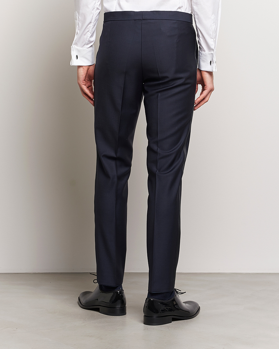 Heren | Broeken | Oscar Jacobson | Denz Wool Tuxedo Trousers Navy