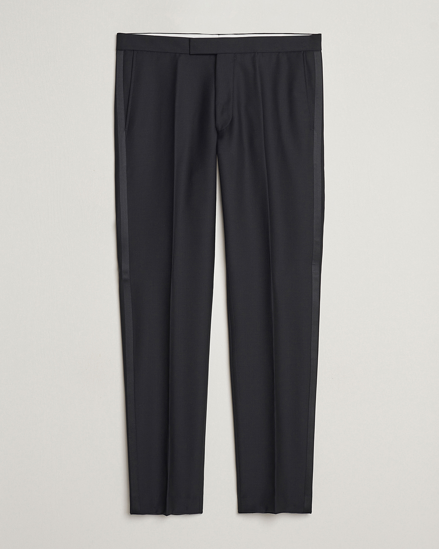 Heren | Broeken | Oscar Jacobson | Denz Wool Tuxedo Trousers Black
