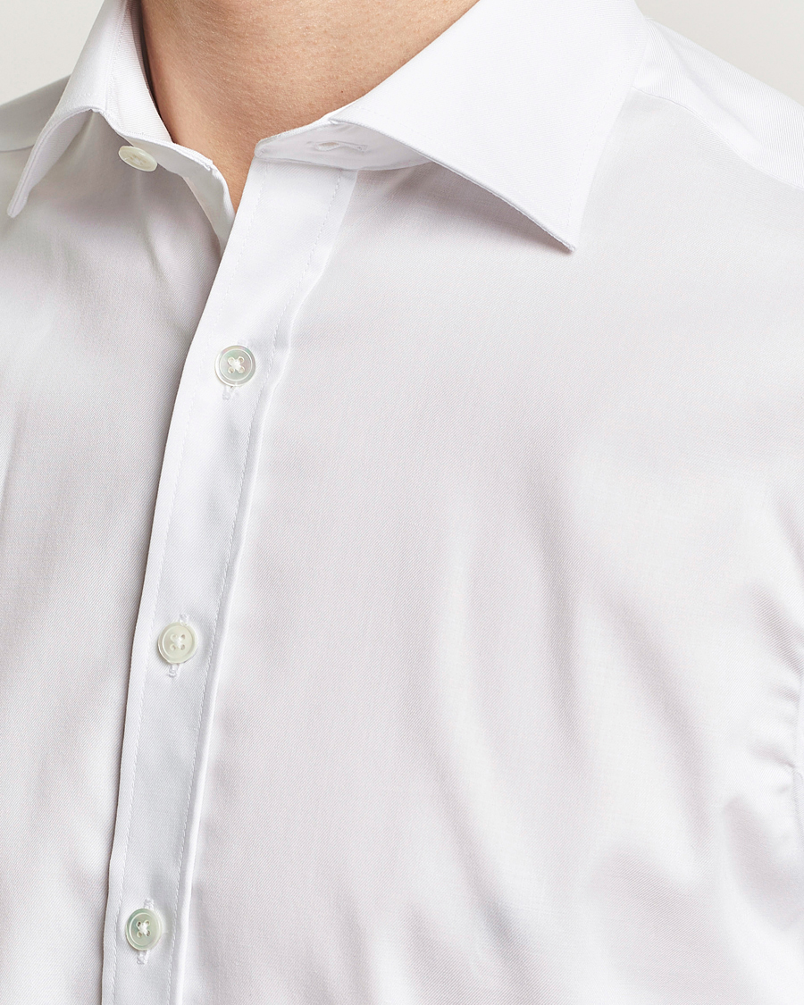 Heren | Overhemden | Oscar Jacobson | Slim Fit Cut Away Non Iron Twill White